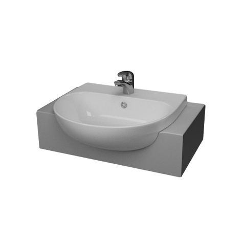 H-Line Round Basin Semi Recessed 55cm