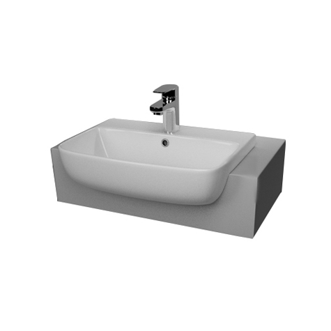 H-Line Square Basin Semi Recessed 55cm